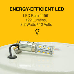 Lumitronics RV round light LED 1156 delivers bright, efficient illumination