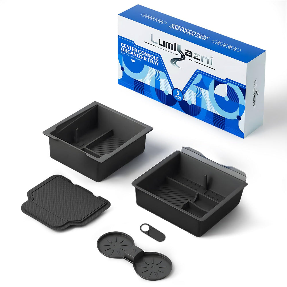 Lumlazni center console organizer for Tesla Model Y Juniper keeps essentials within reach.
