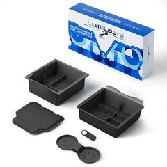 Lumlazni center console organizer for Tesla Model Y Juniper keeps essentials within reach.