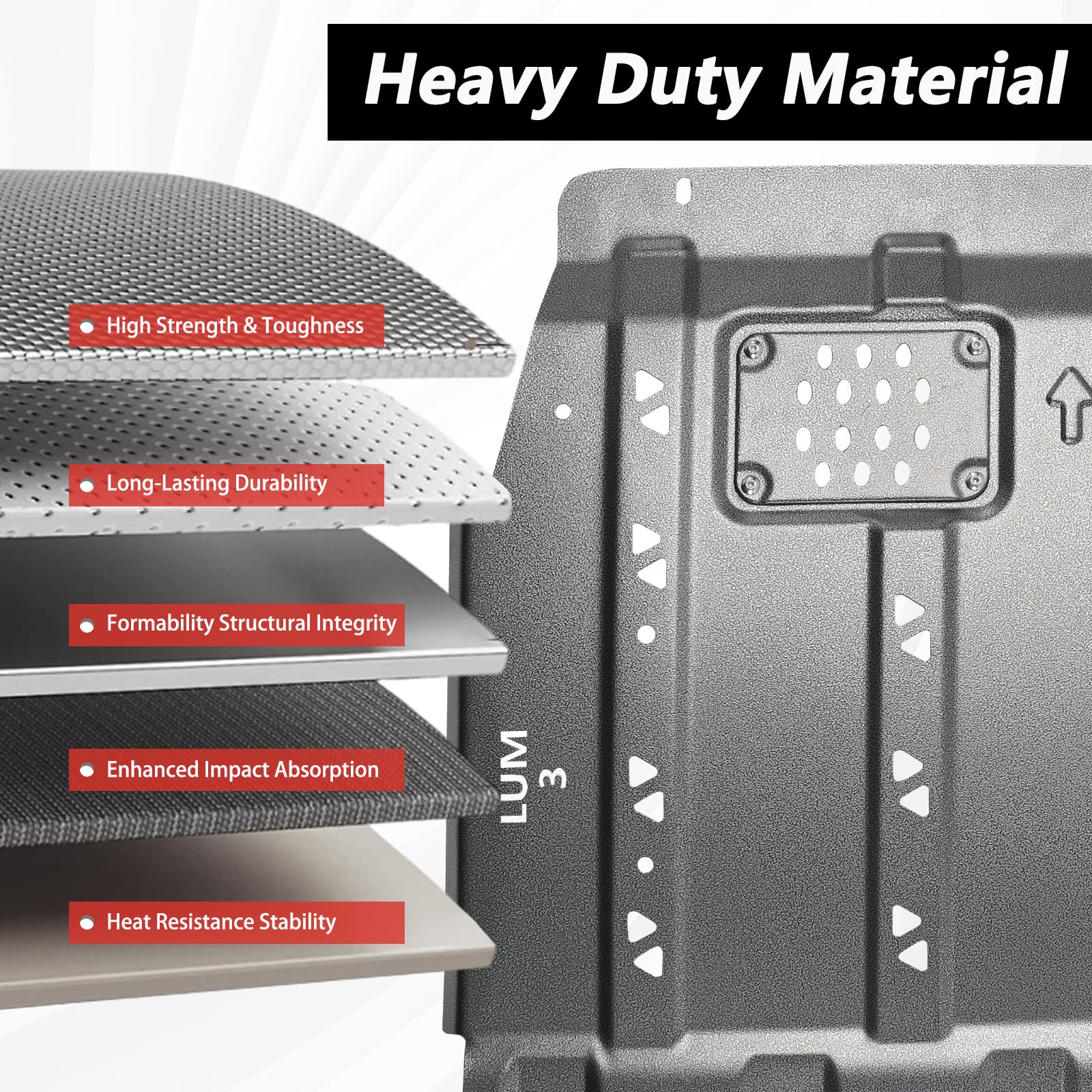 Lumlazni Ford F-150 rear view skid guard shields rear axle.