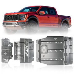 Lumlazni Ford F-150 full skid plate front view protects engine and undercarriage.