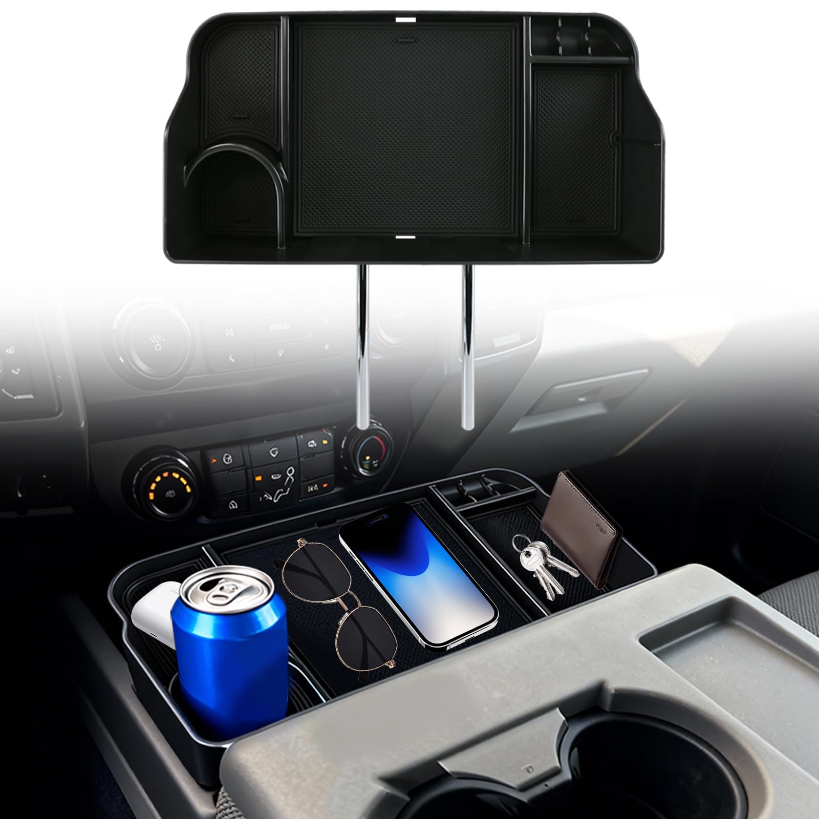 Lumlazni Jump Seat headrest organizer on Ford Super Duty cabin