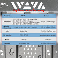 Lumlazni manganese steel skid-plate side detail for superior rock resistance.