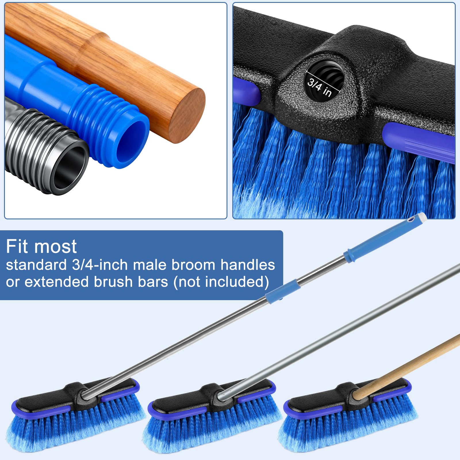 Lunluarai versatile cleaning brush handles cars, boats, decks, and windows.