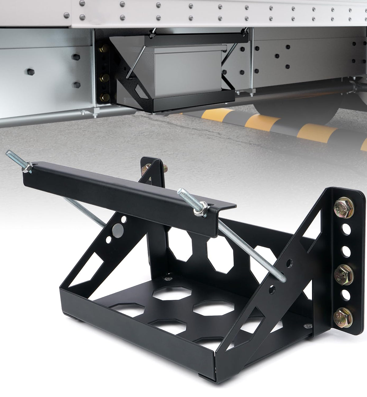 Lupar battery mounting tray with adjustable fit secures diverse batteries on boats