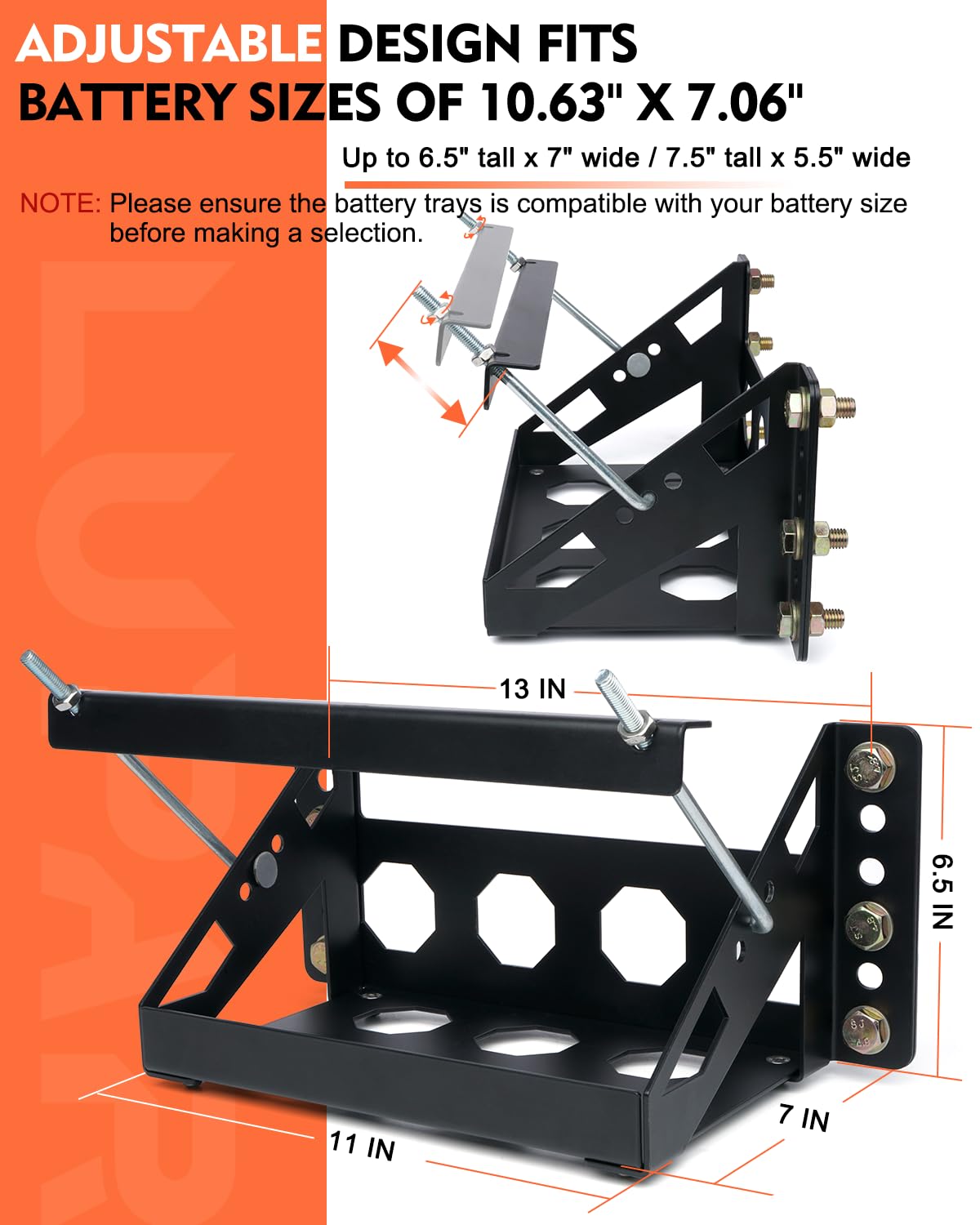 Lupar heavy-duty steel tray emphasizes durability for harsh environments and vibrations