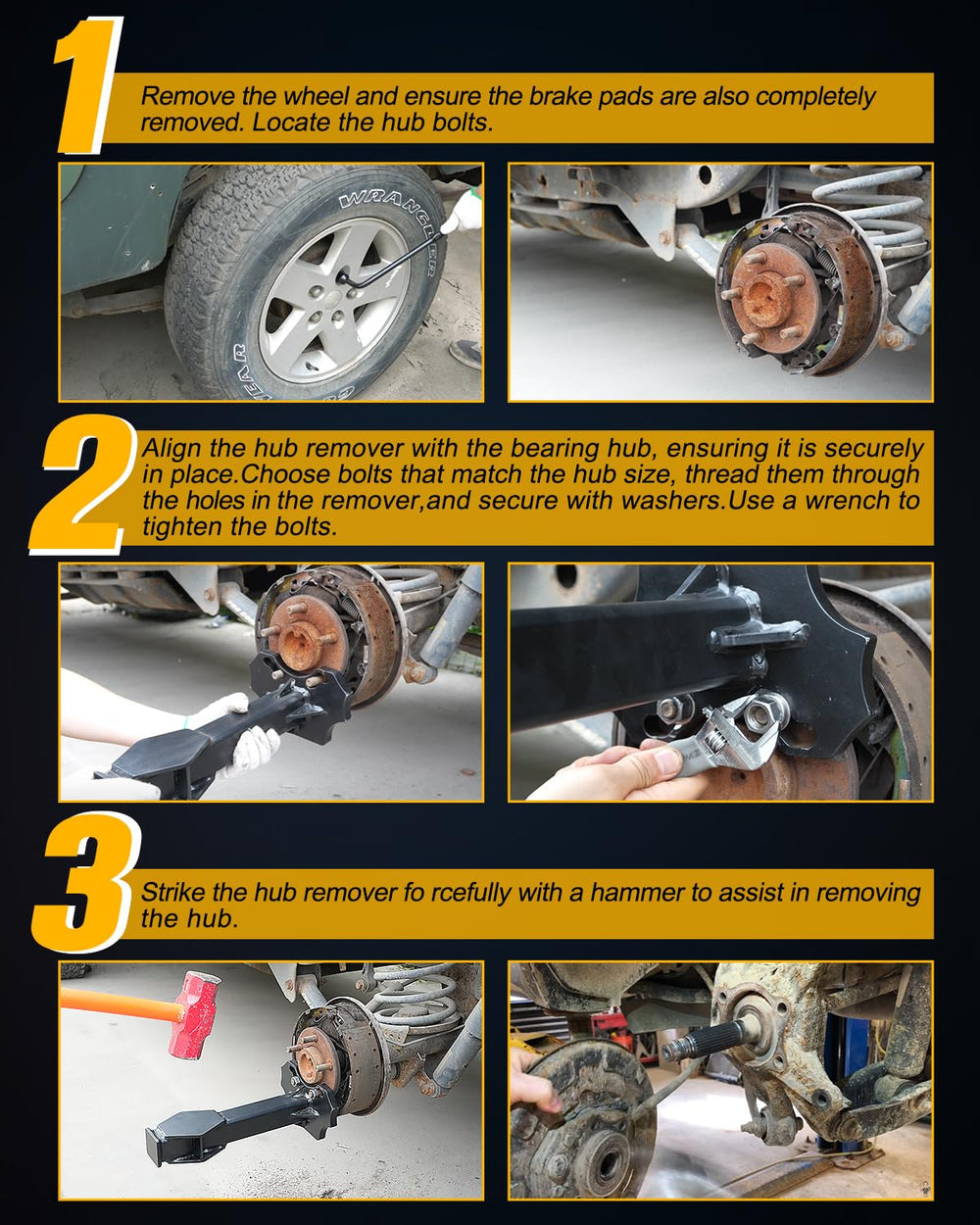 Lupar complete kit shows nuts and bolts for varied stud sizes.