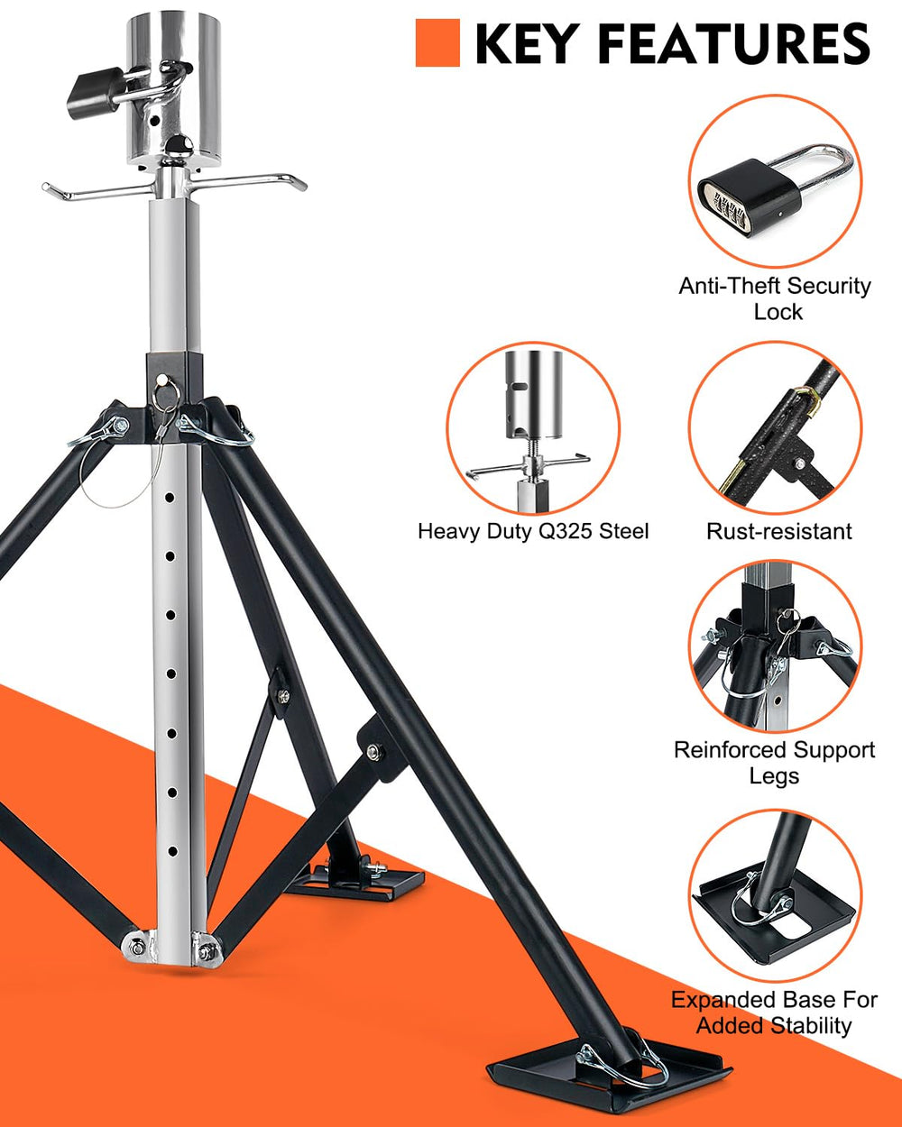 Powder-coated metal construction of Lupar stabilizer for rust resistance