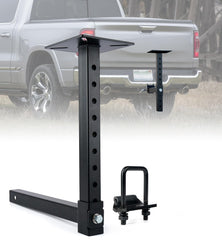 Lupar Heavy-Duty Hitch Mount Vise Plate front view showing adjustable height