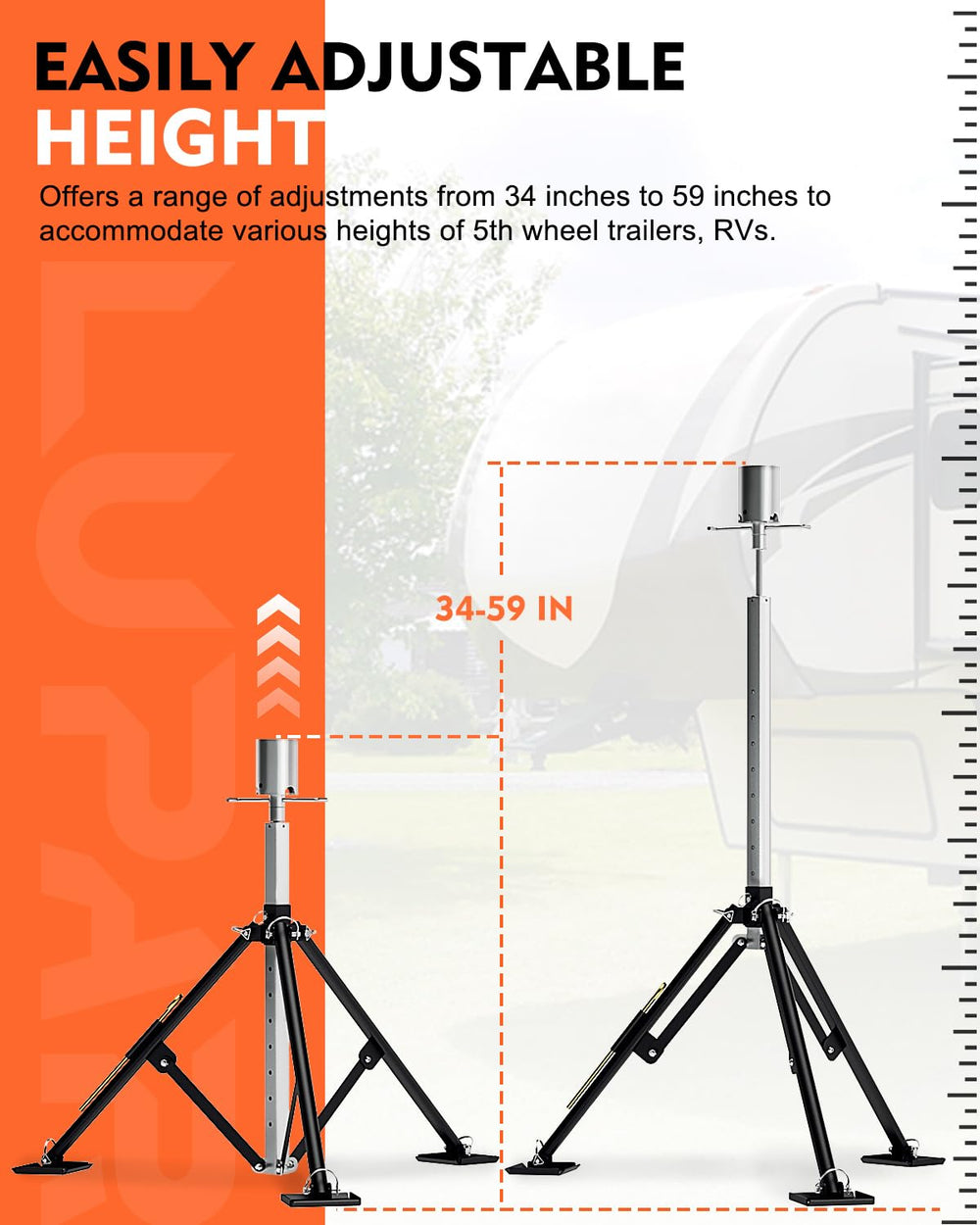 Reinforced triangular legs of Lupar stabilizer reducing movement during travel