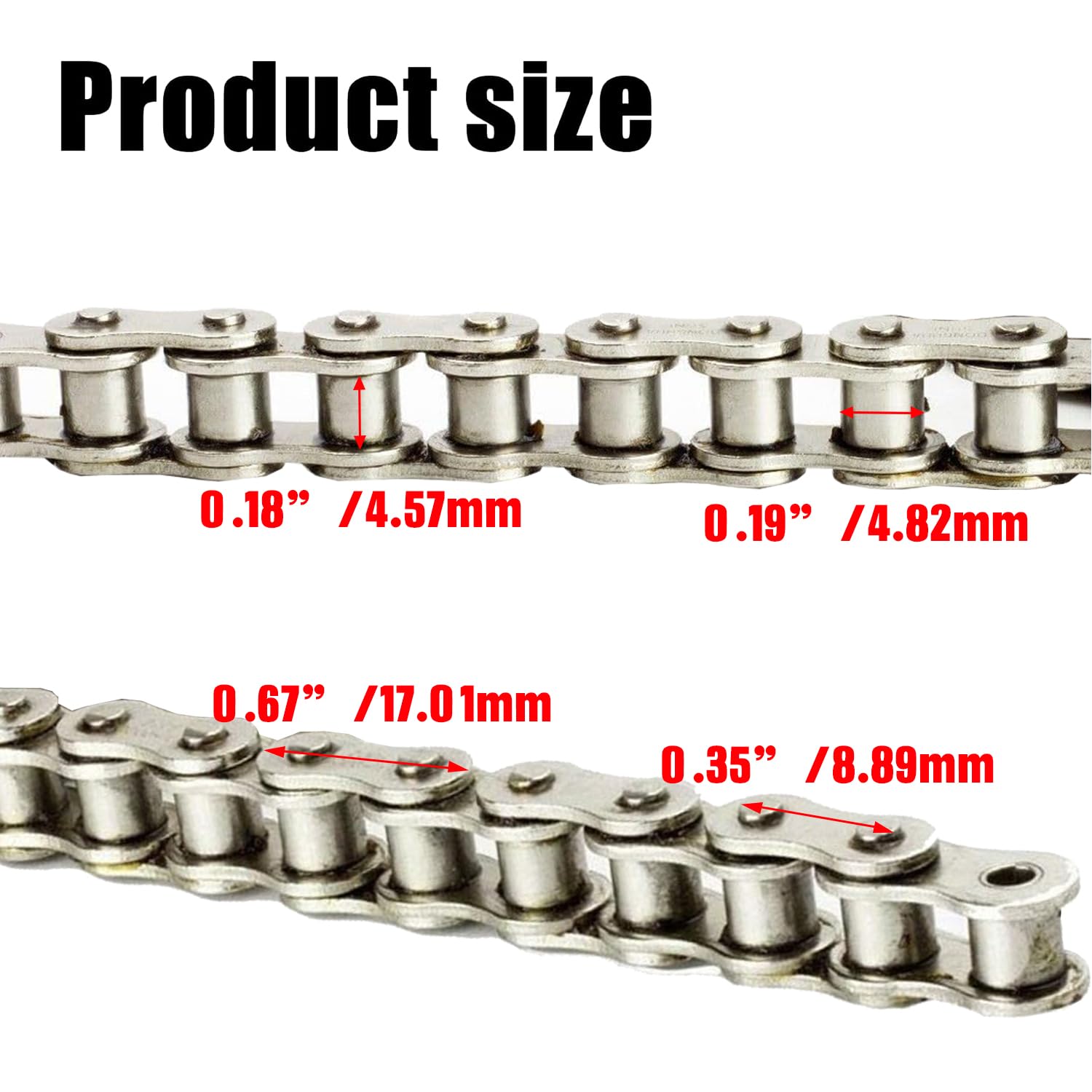 LUPING packaged contents: chain, breaker, and five master links for quick setup.