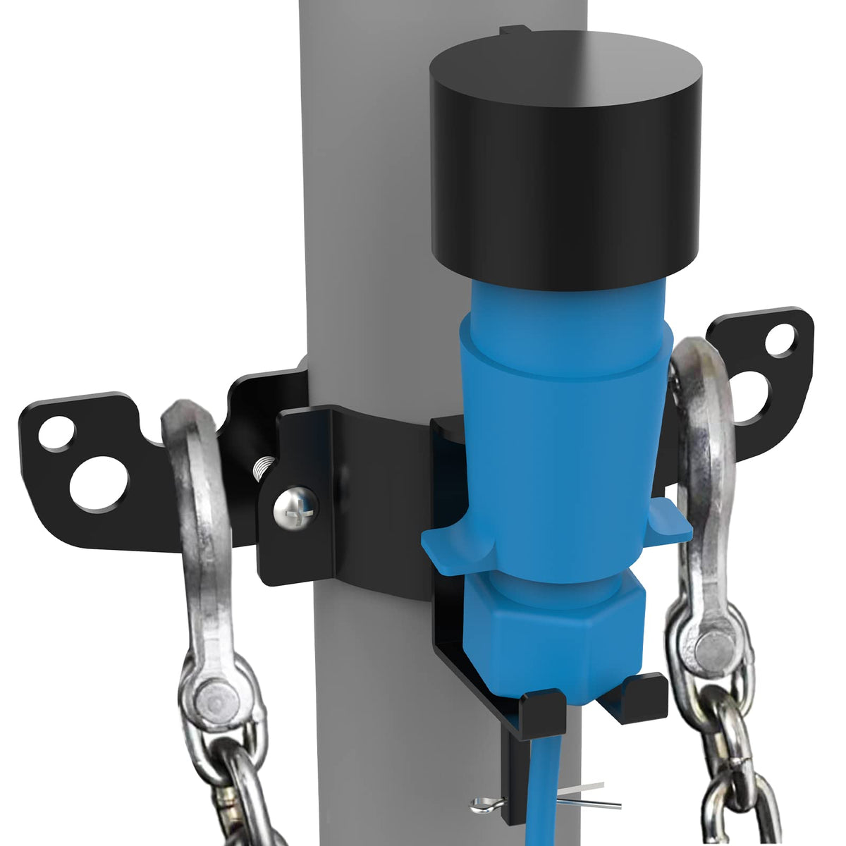 Lusheer trailer towing organizer in steel construction keeps tools neatly stored for easy access.
