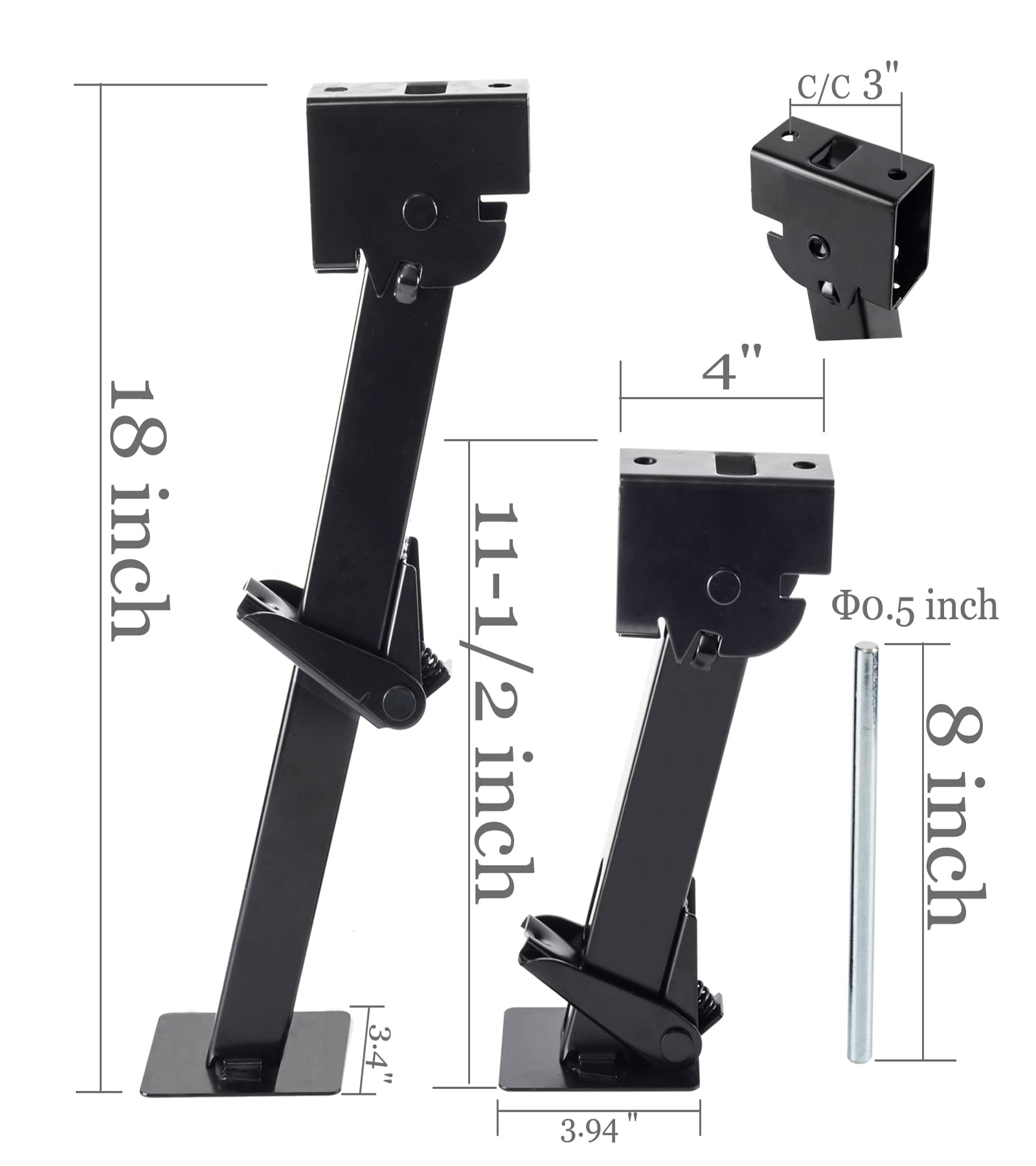 LUSHIH folding telescoping structure with rugged black coating for portability