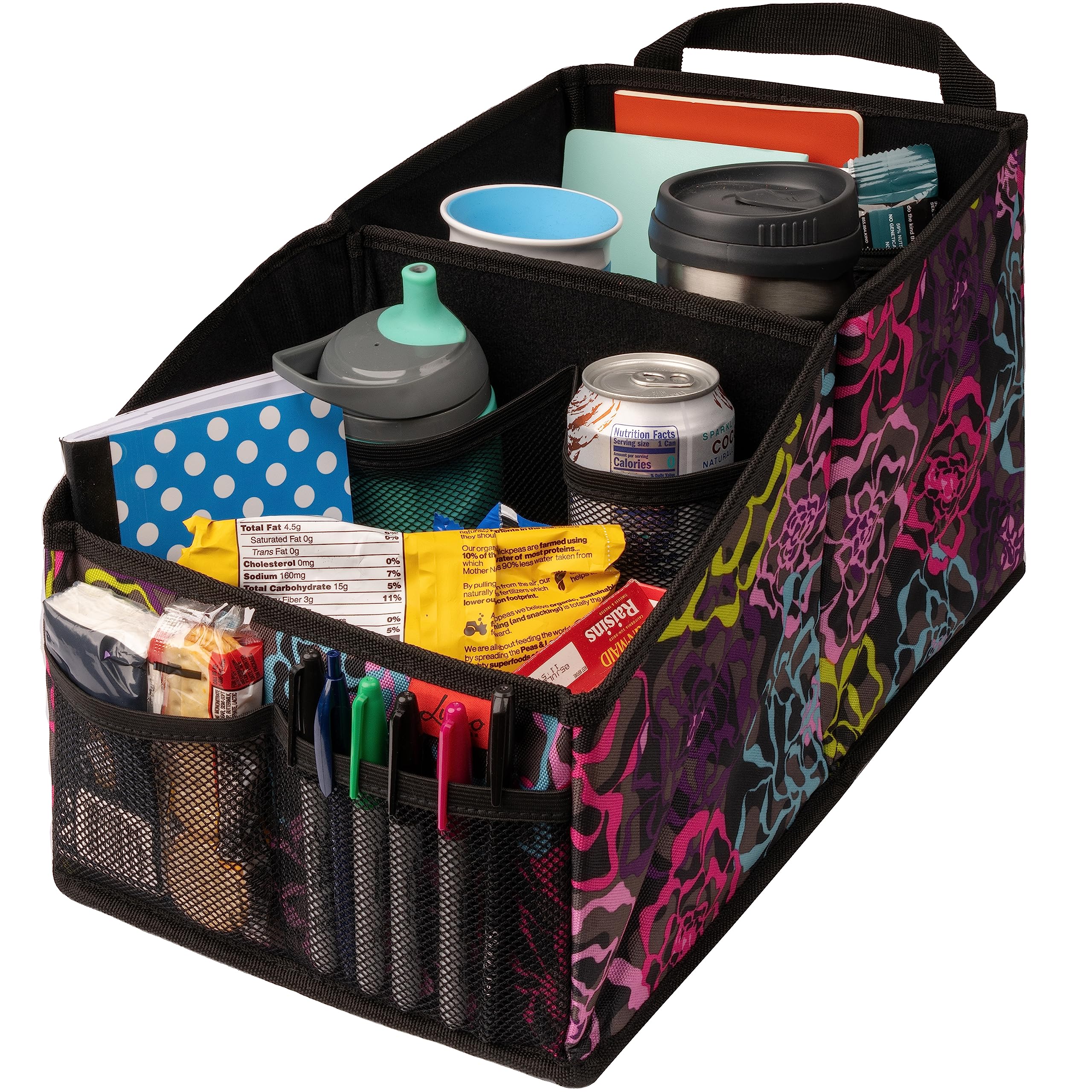 Lusso Gear car seat organizer floral front seat organization keeps essentials within reach