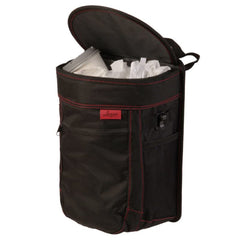 Lusso Gear spill-proof car trash can with leak-proof lid keeps trash contained during trips.