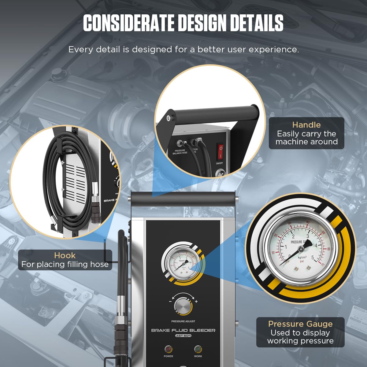 LUTIFIX dual pressure modes display for controlled fluid exchange