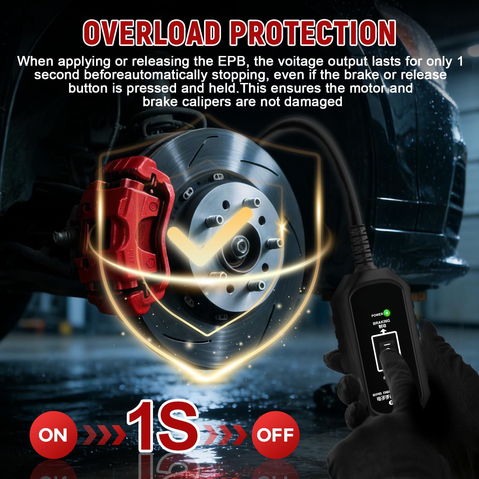 LUTIFIX EPB LED power-on indicator confirms correct setup