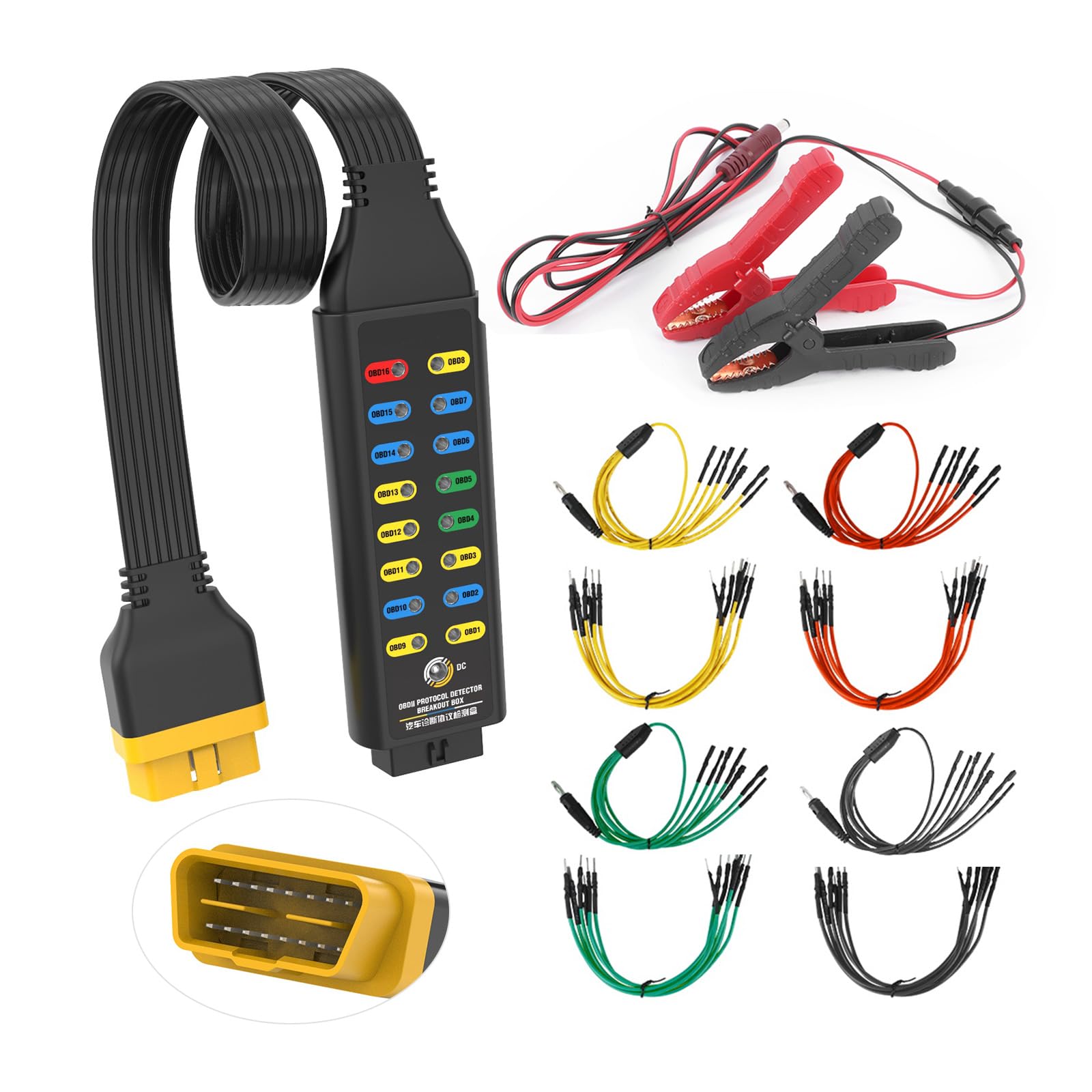 LUTIFIX OBD2 Breakout Box 16-pin interface enabling quick diagnostic testing with multiple devices