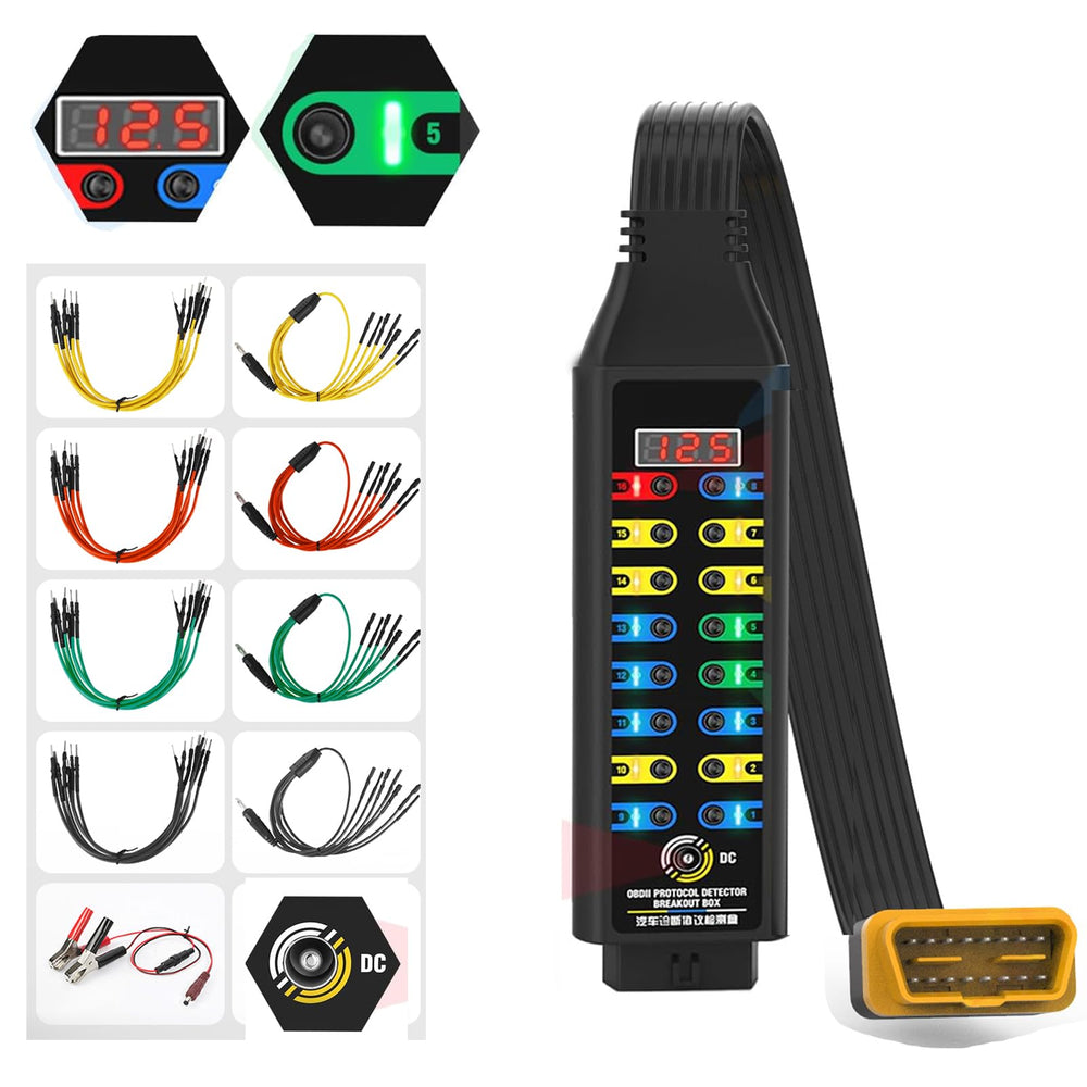 LUTIFIX OBD2 breakout box with 16-pin interface enables quick vehicle data access