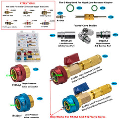 Luumtee AC valve core kit with brass cores for reliable maintenance
