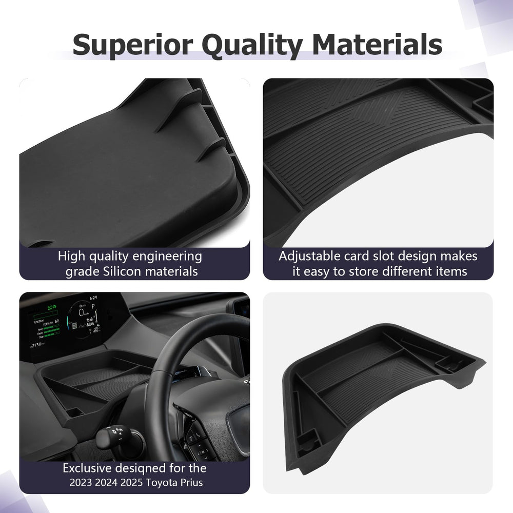 LUWU center console tray with rubber bottom reduces noise and movement