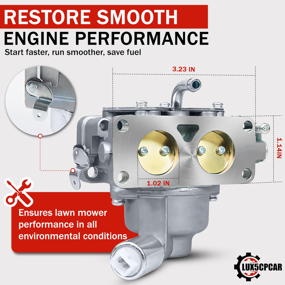 Lux5CPCAR carburetor for VTwin 25-27HP with enhanced fuel flow and throttle response