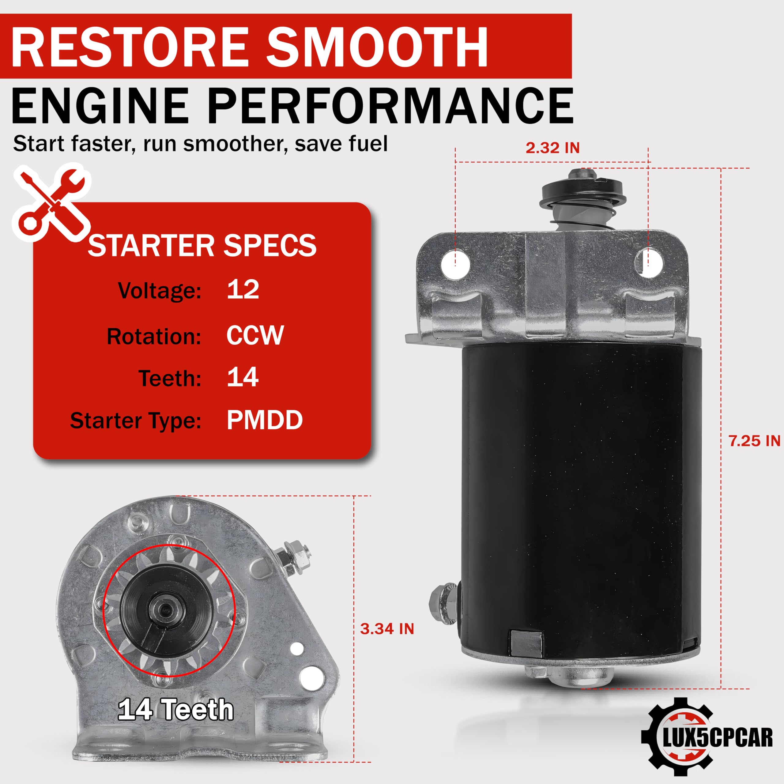 LUX5CPCAR high-torque starter delivers strong kickoff for tough tasks