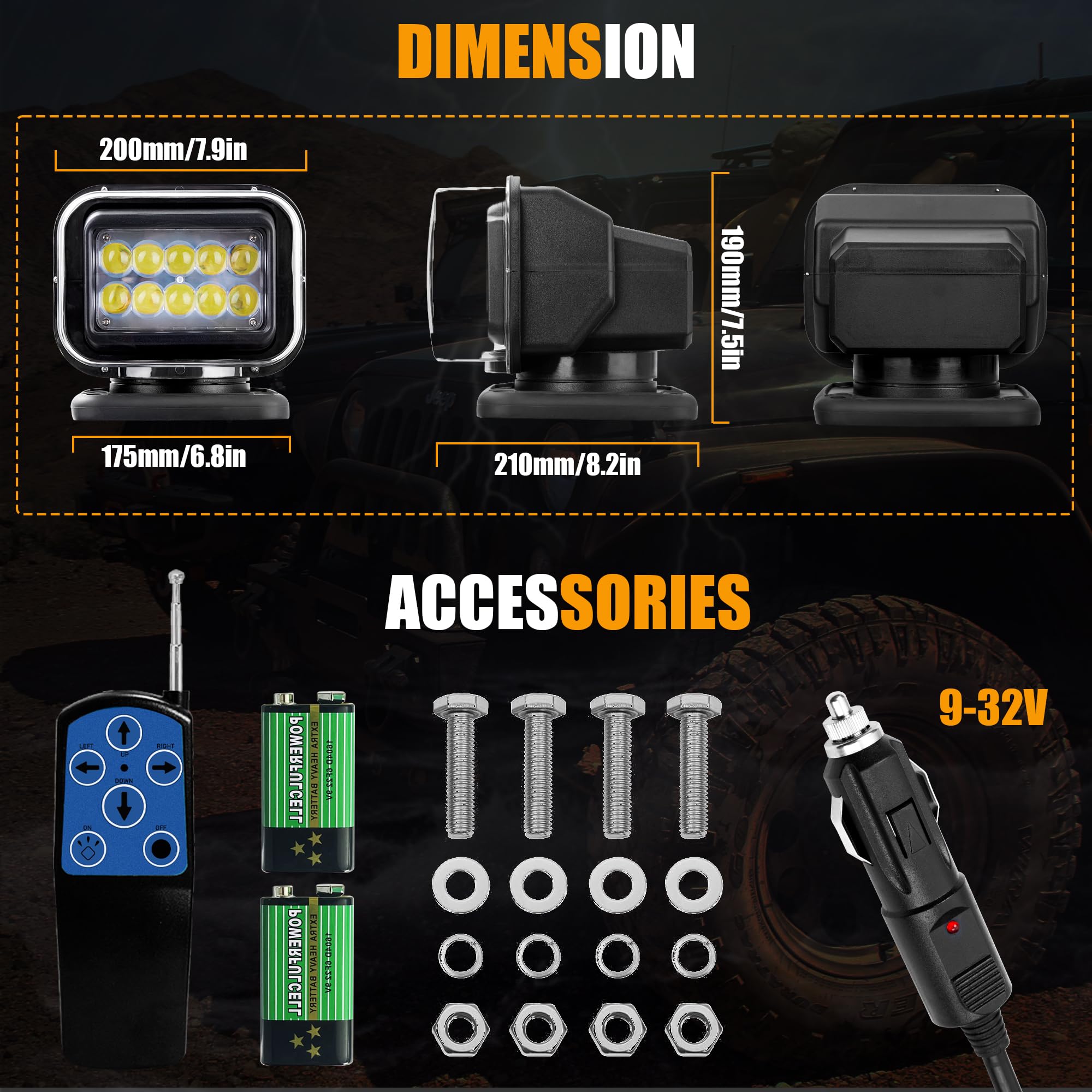 LuxBang weatherproof 12V-24V compatibility suits trucks and boats for off-road lighting