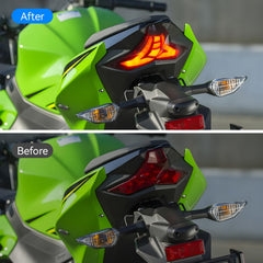 LUXEMOTO Z400 tail light bright amber signals for clear signaling