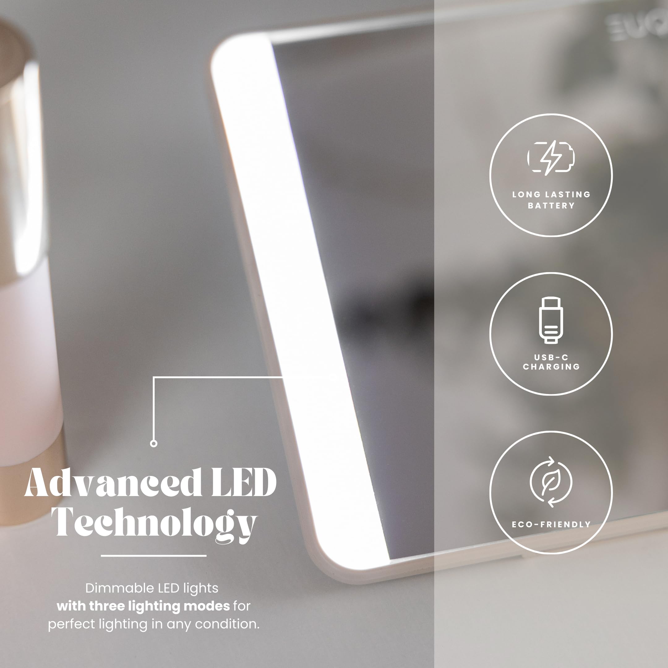 Luxique Sun Visor Mirror USB charging port ensures ready lighting