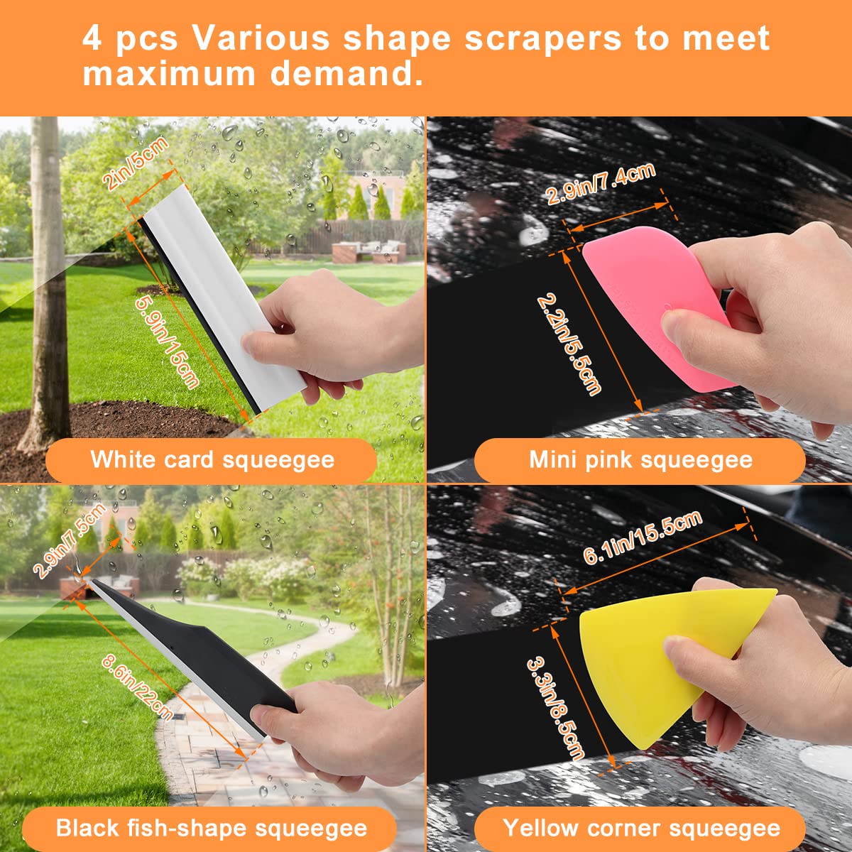 Luxiv blue rubber squeegee with handle for smooth, broad-area film application.