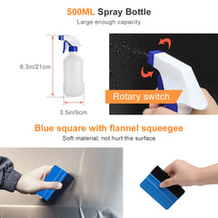 Luxiv blue squeegee with soft cloth for gentle finishing on curves.