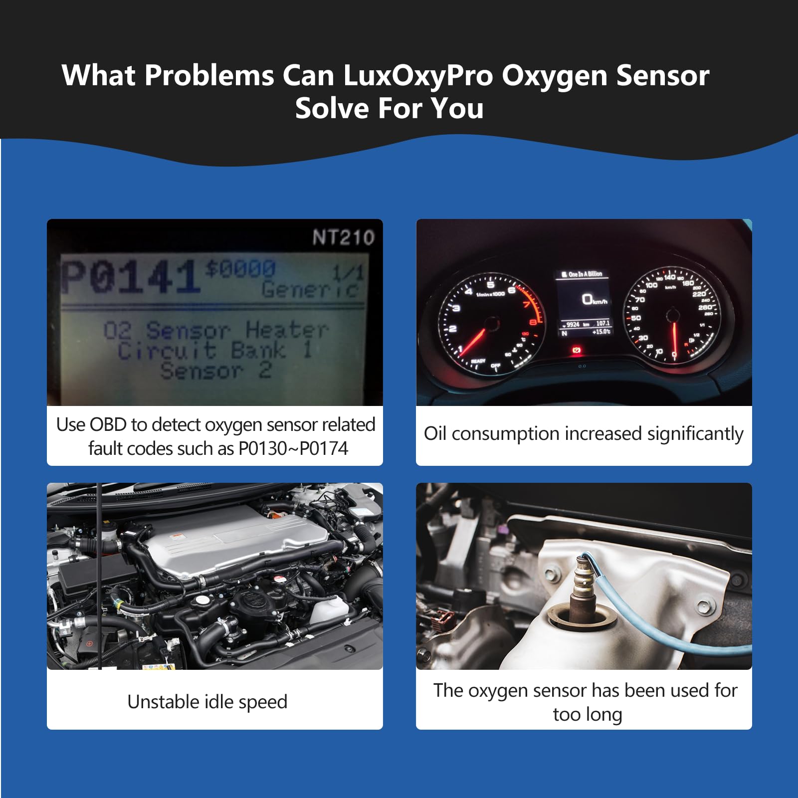 Installed LuxOxyPro O2 sensor in engine bay can support smoother operation and efficiency.
