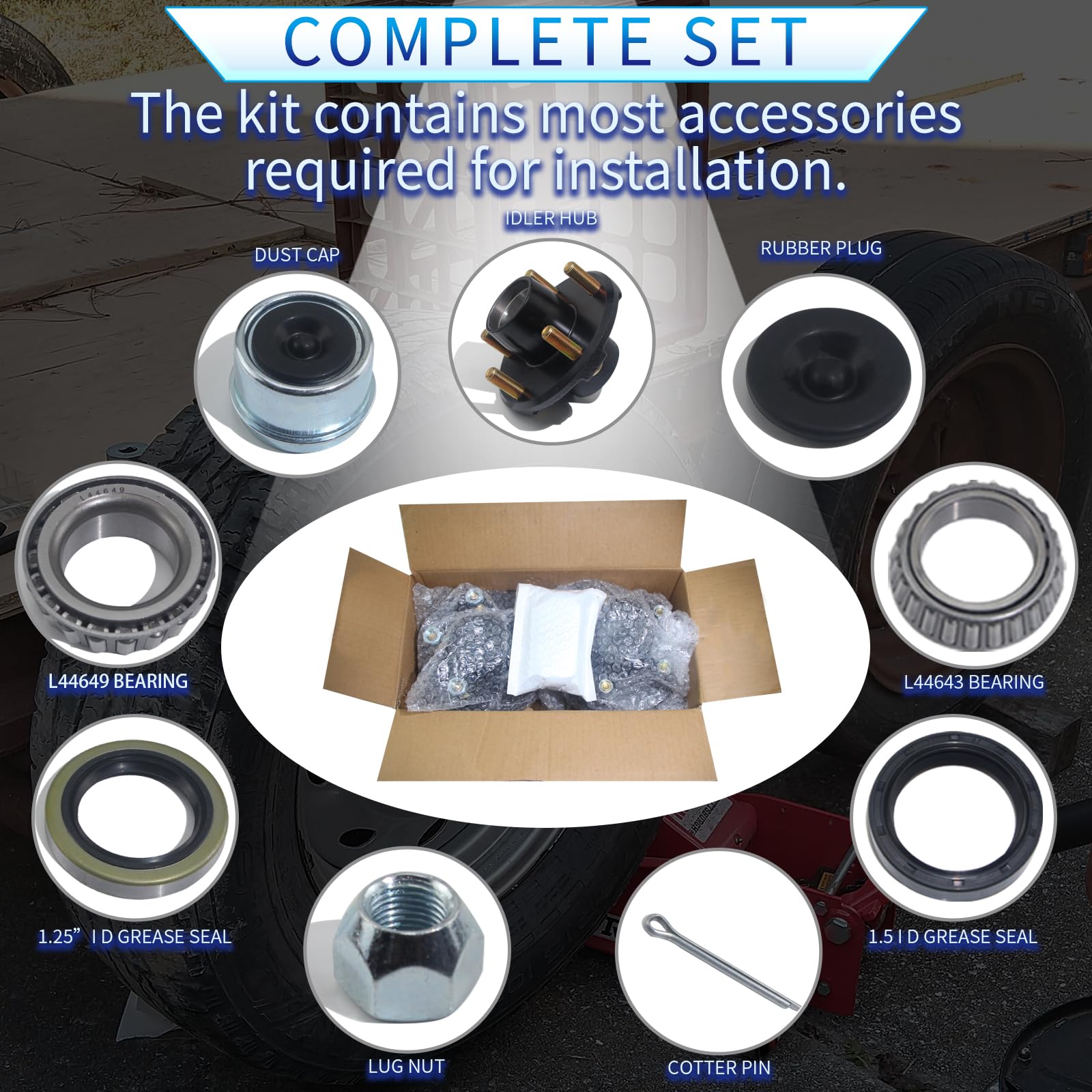 Luxtrksto EZ Lube grease caps and rubber plugs for easy maintenance