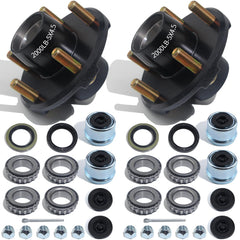 Luxtrksto trailer hub kit 5 lug 4-5 showcasing axle compatibility and 2000 lb capacity