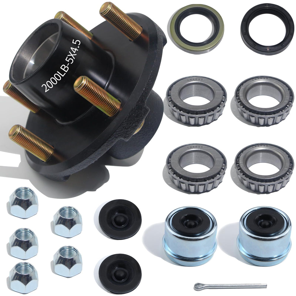 Luxtrksto trailer hub kit 5-lug 4-5 ready for EZ-Lube axle maintenance.