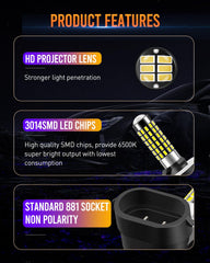 LUYED 881 LED fog light with 78-EX chipset for stable performance