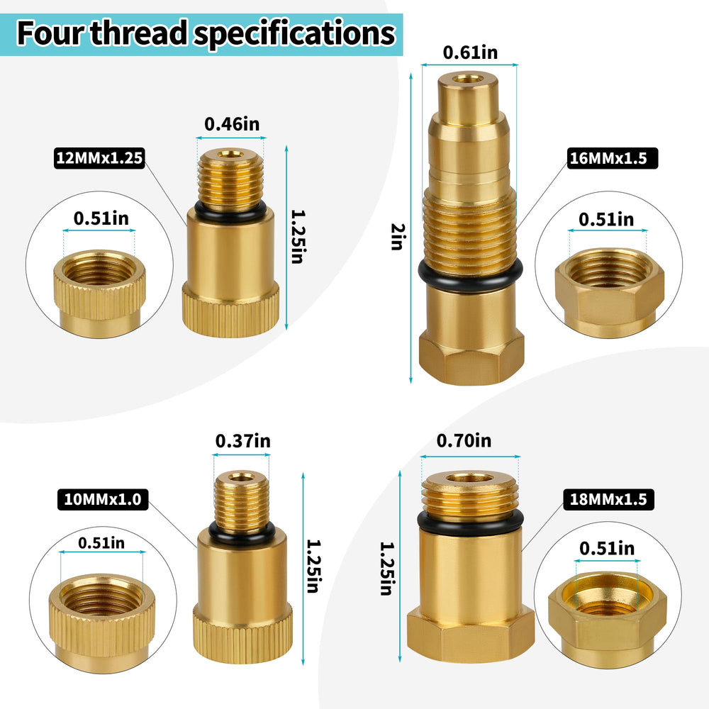 LVACODV spark plug adapter 10mm-1.0 enables precise compression tests on compatible engines.