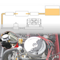 LVOUP 0-15 psi gauge enhances fuel pressure monitoring during carburetor setup.