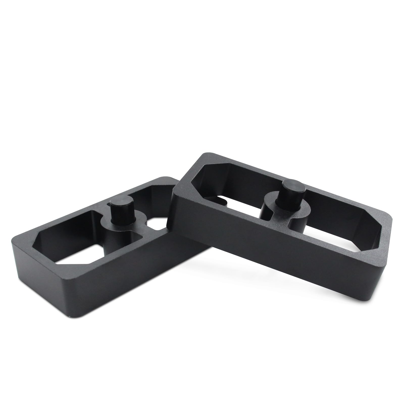 LVOUP black-coated blocks on leaf springs suggesting a clean low-profile look