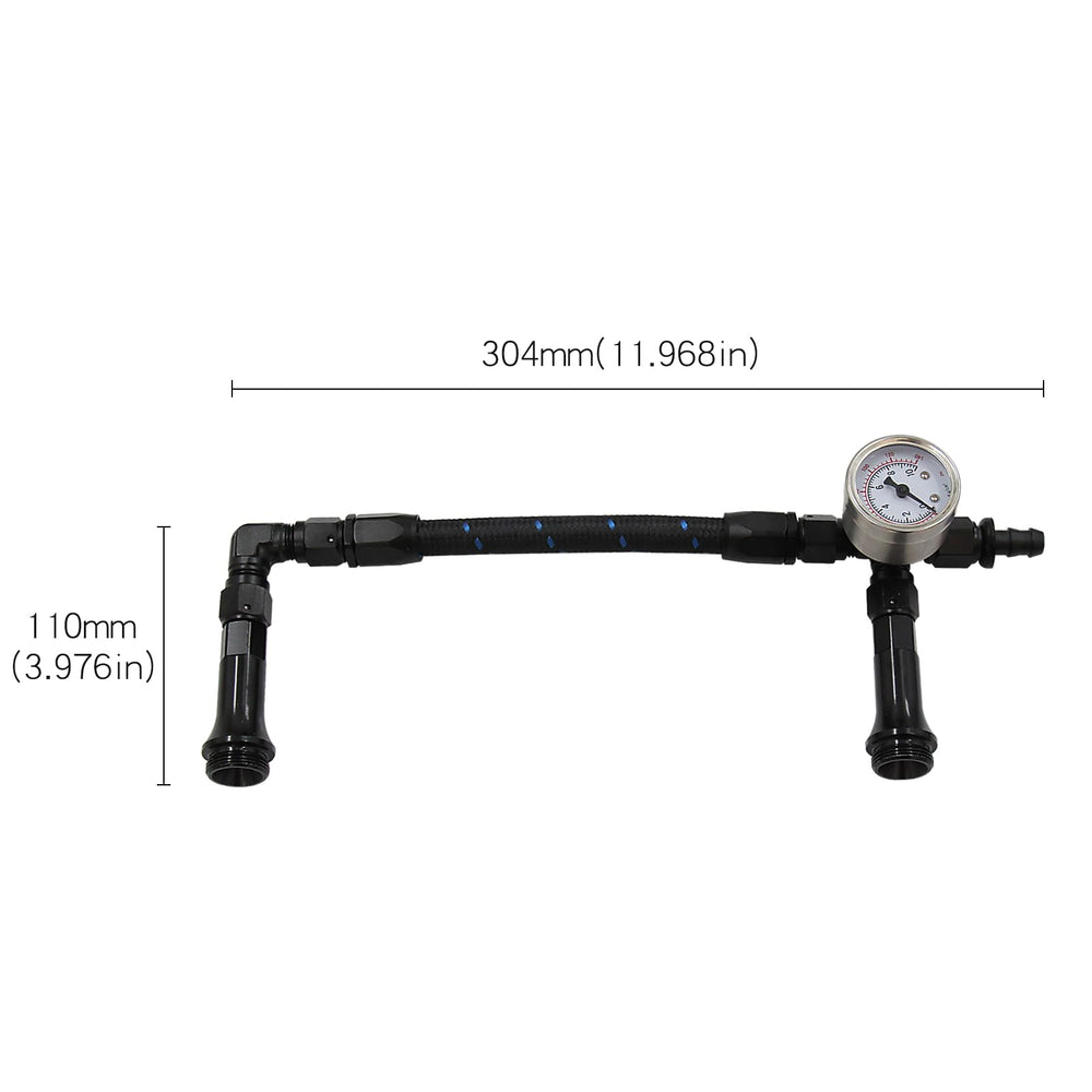 LVOUP pressure gauge image demonstrates monitoring fuel pressure for steady carburetor tuning.