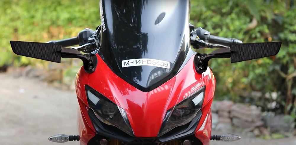 Lwlusup stealth mirrors rotate 360° for customizable riding posture.