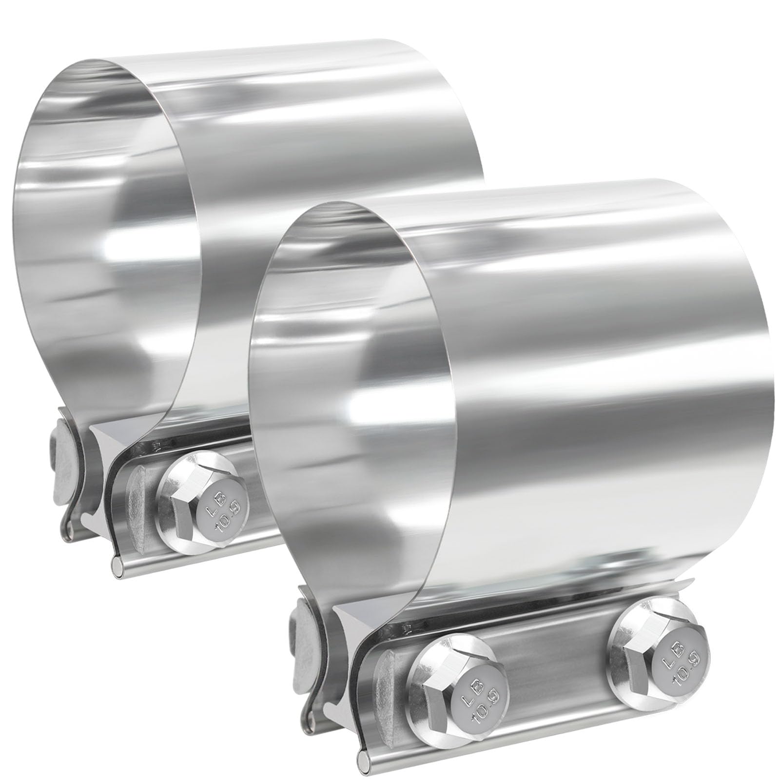 LWNWPPER Exhaust clamp 63mm fits 2.5-inch pipes securely and rust-resistant.