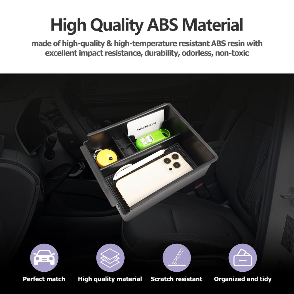 LUWU organizer features a rubber tray bottom liner for quiet, quick cleanup