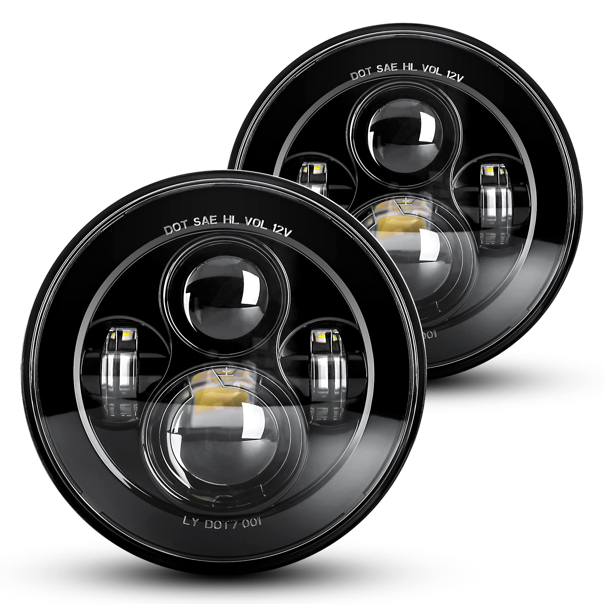 LX-LIGHT 7-inch LED headlight with hi-lo beams for enhanced night visibility.