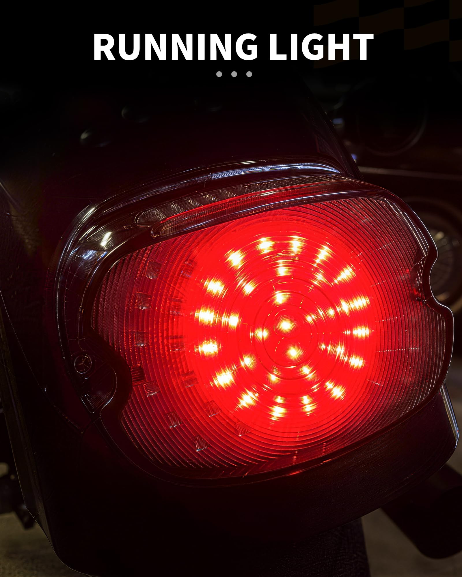 LX-LIGHT smoked LED tail light brake and turn signals in one bright unit