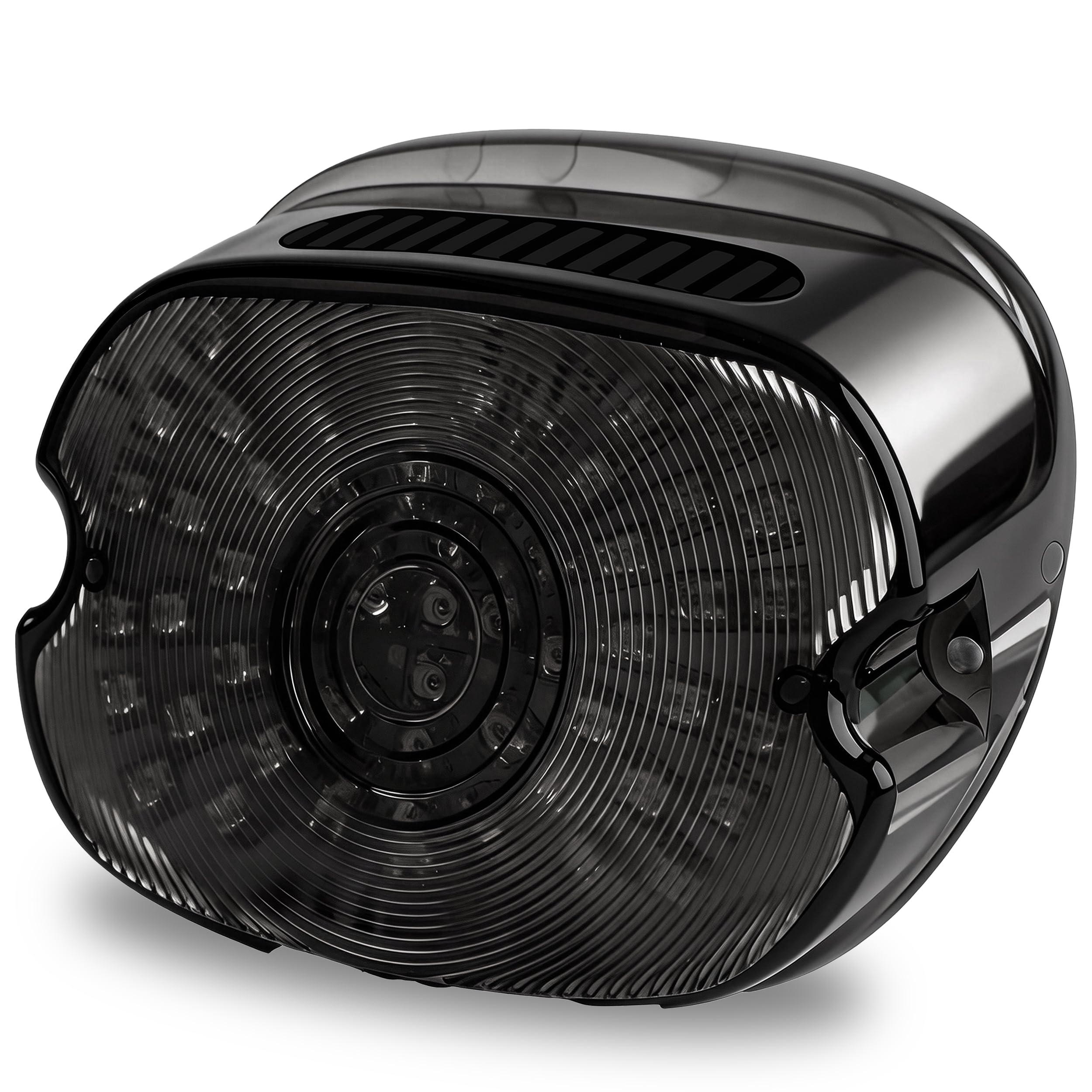 LX-LIGHT smoked LED tail light closeup showing durable housing and clear lens
