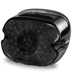 LX-LIGHT smoked LED tail light closeup showing durable housing and clear lens