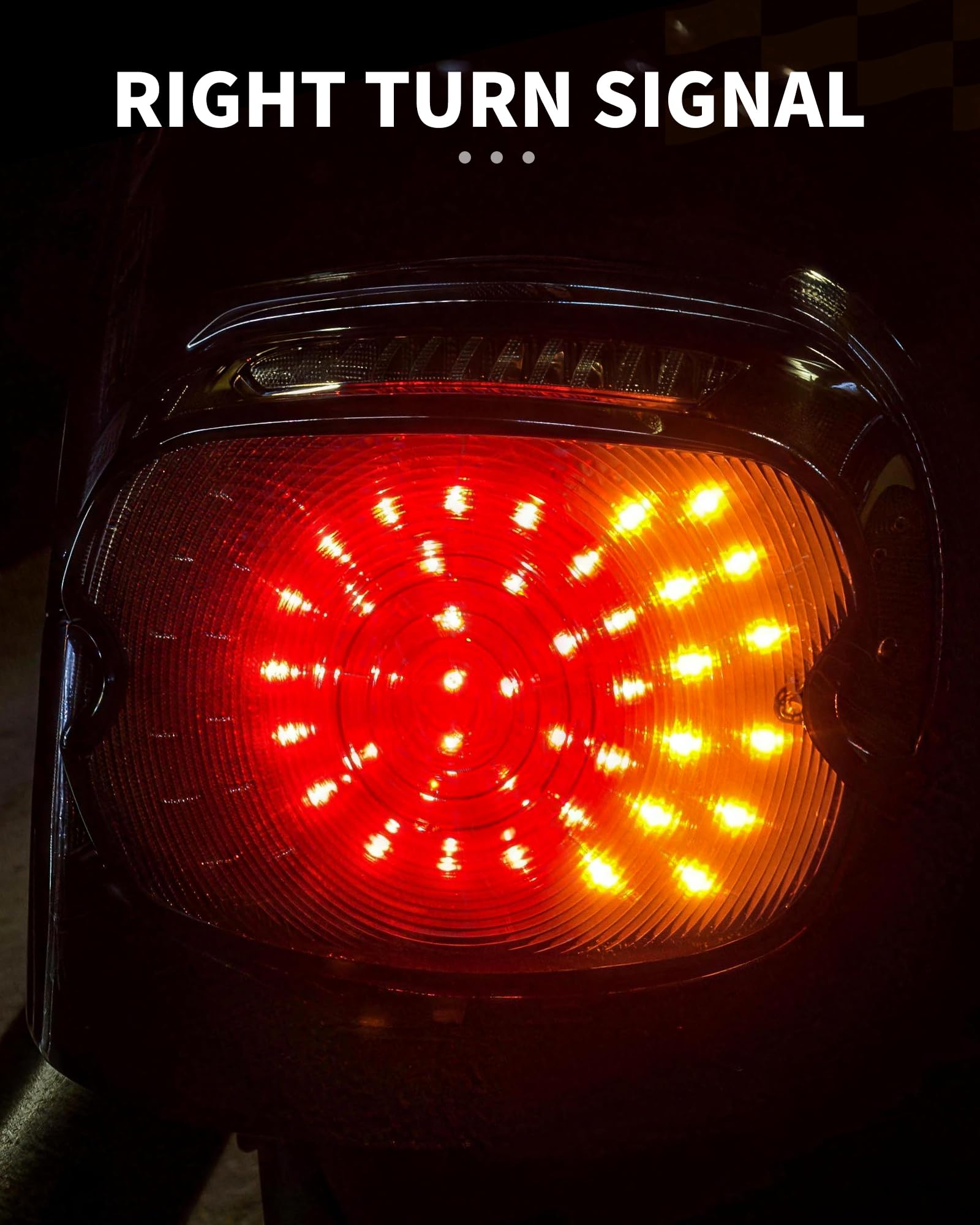 LX-LIGHT smoked LED tail light side profile mounted on a motorcycle