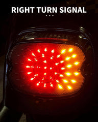 LX-LIGHT smoked LED tail light side profile mounted on a motorcycle